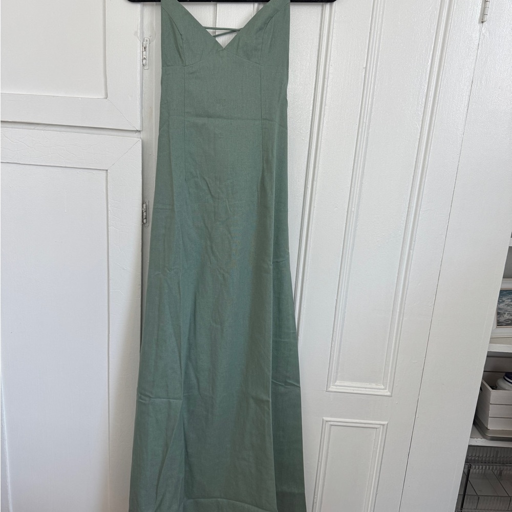 Middle Ground Peppermayo Linen Maxi Dress